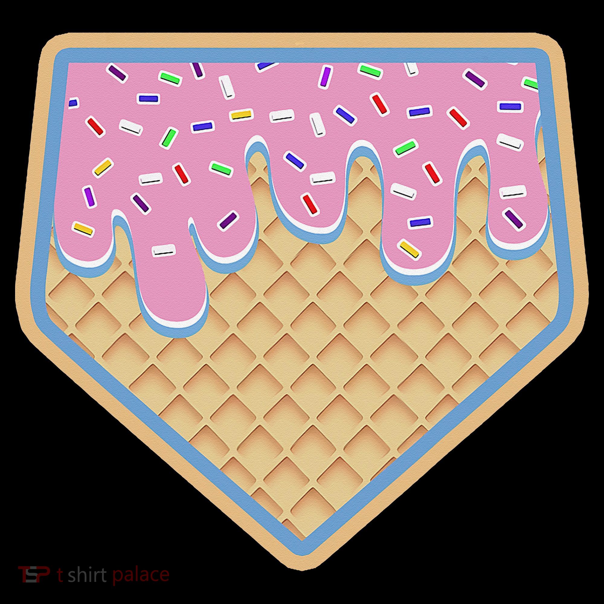 Baseball Ice Cream Dripping Baseball Home Plate Drip Visor