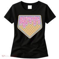 Baseball Ice Cream Dripping Baseball Home Plate Drip Women's T-Shirt thumb 0