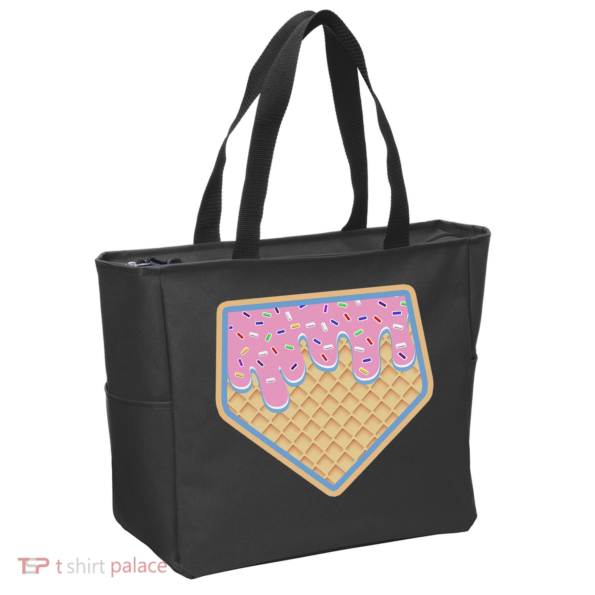 Baseball Ice Cream Dripping Baseball Home Plate Drip Tote Bag