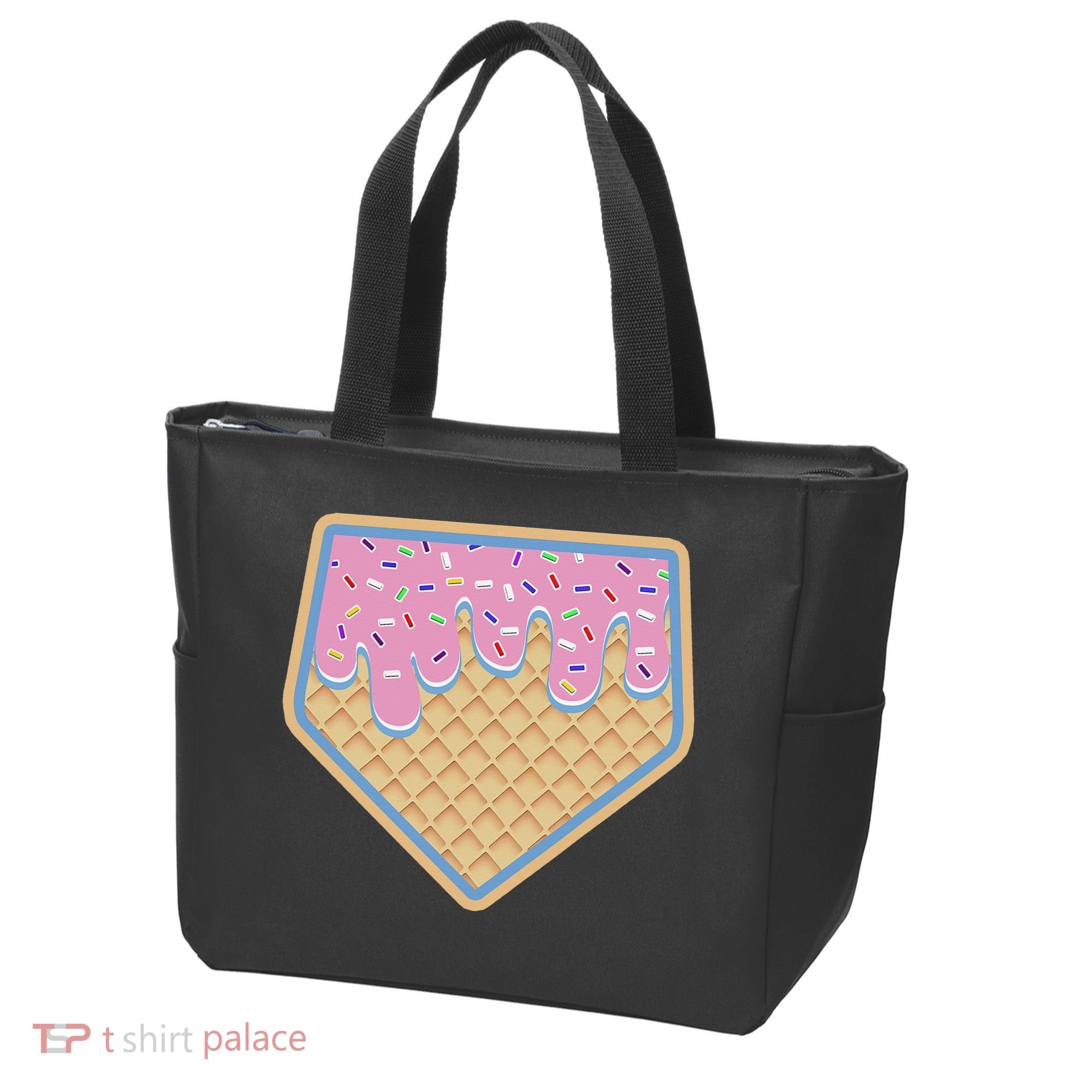 Baseball Ice Cream Dripping Baseball Home Plate Drip Tote Bag
