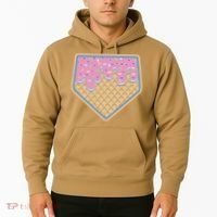 Baseball Ice Cream Dripping Baseball Home Plate Drip Hoodie thumb 2