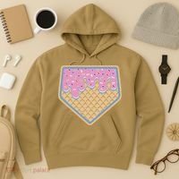 Baseball Ice Cream Dripping Baseball Home Plate Drip Hoodie thumb 3