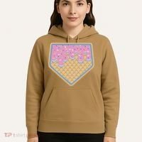 Baseball Ice Cream Dripping Baseball Home Plate Drip Hoodie thumb 5