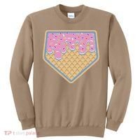 Baseball Ice Cream Dripping Baseball Home Plate Drip Sweatshirt thumb 0