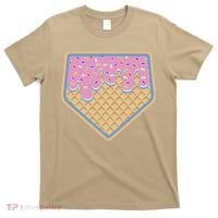 Baseball Ice Cream Dripping Baseball Home Plate Drip T-Shirt thumb 0