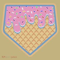 Baseball Ice Cream Dripping Baseball Home Plate Drip Button thumb 1