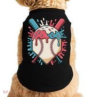 Baseball Ice Cream Dripping Baseball Home Plate Drip Doggie Tank thumb 0