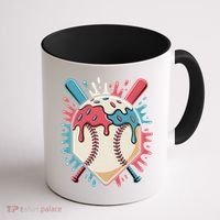 Baseball Ice Cream Dripping Baseball Home Plate Drip Coffee Mug thumb 1