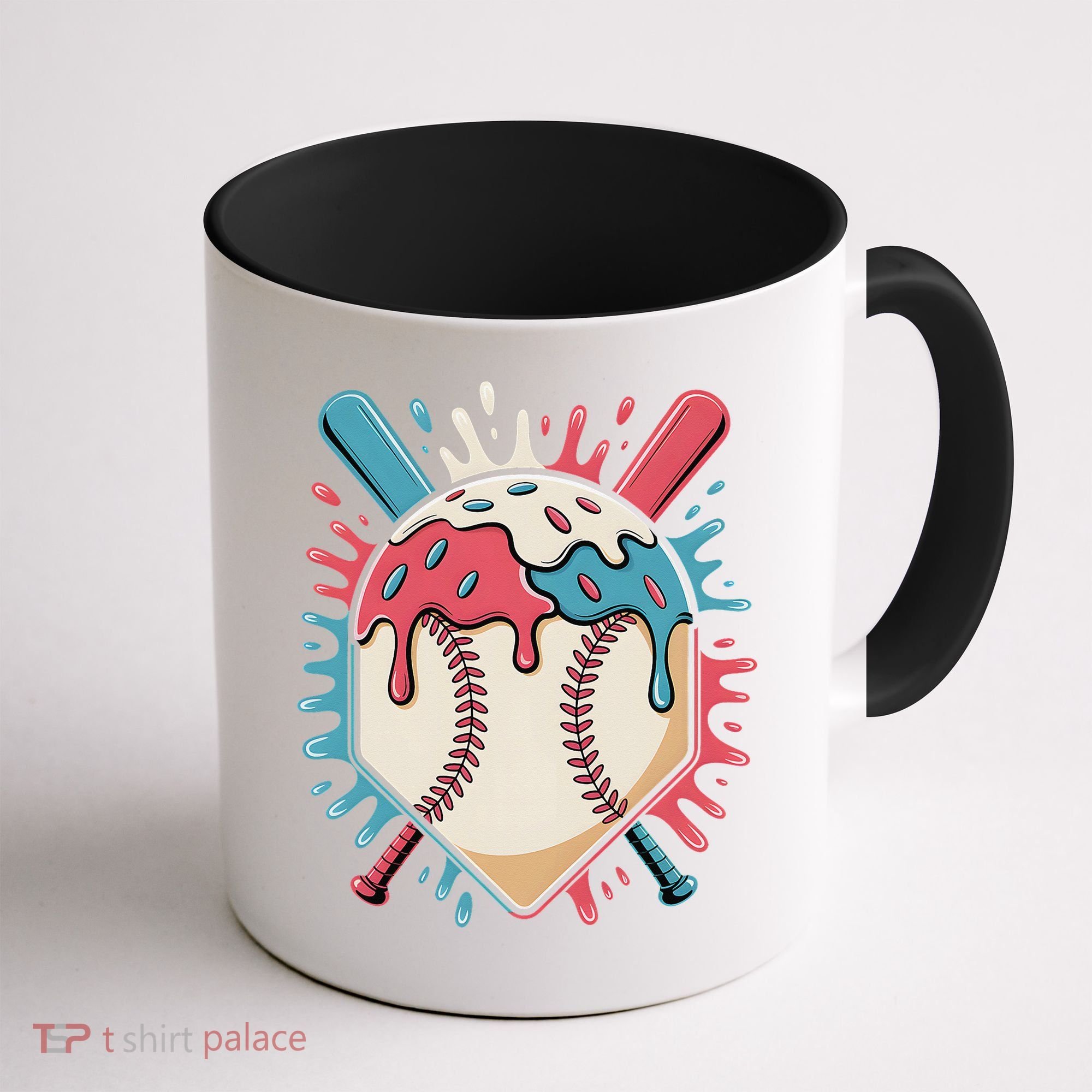 Baseball Ice Cream Dripping Baseball Home Plate Drip Coffee Mug
