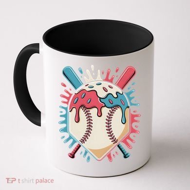 Baseball Ice Cream Dripping Baseball Home Plate Drip Coffee Mug