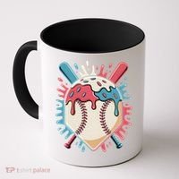 Baseball Ice Cream Dripping Baseball Home Plate Drip Coffee Mug thumb 0