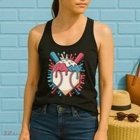 Baseball Ice Cream Dripping Baseball Home Plate Drip Women's Tank Top thumb 2