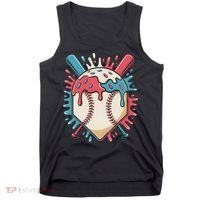 Baseball Ice Cream Dripping Baseball Home Plate Drip Tank Top thumb 0