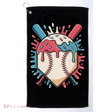 Baseball Ice Cream Dripping Baseball Home Plate Drip Golf Towel