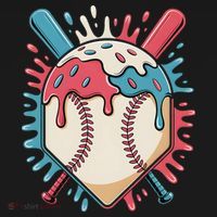Baseball Ice Cream Dripping Baseball Home Plate Drip Visor thumb 3