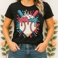 Baseball Ice Cream Dripping Baseball Home Plate Drip Women's T-Shirt thumb 2