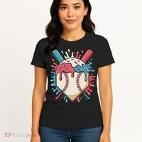 Baseball Ice Cream Dripping Baseball Home Plate Drip Women's T-Shirt thumb 4