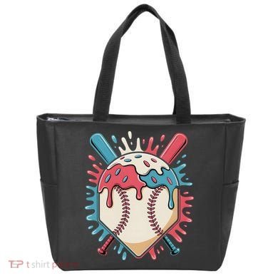 Baseball Ice Cream Dripping Baseball Home Plate Drip Tote Bag