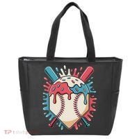 Baseball Ice Cream Dripping Baseball Home Plate Drip Tote Bag thumb 0