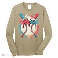 Baseball Ice Cream Dripping Baseball Home Plate Drip Long Sleeve Shirt thumb 0