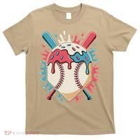 Baseball Ice Cream Dripping Baseball Home Plate Drip T-Shirt thumb 0