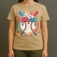 Baseball Ice Cream Dripping Baseball Home Plate Drip T-Shirt thumb 4