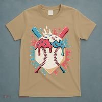 Baseball Ice Cream Dripping Baseball Home Plate Drip T-Shirt thumb 5