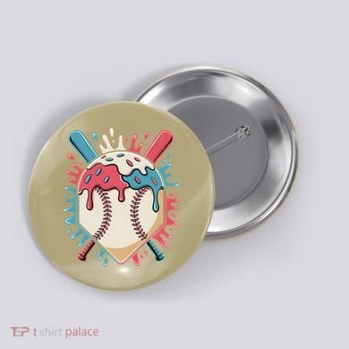 Baseball Ice Cream Dripping Baseball Home Plate Drip Button