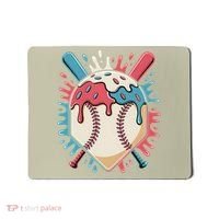 Baseball Ice Cream Dripping Baseball Home Plate Drip Mousepad thumb 0