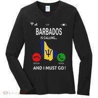 Barbados Is Calling Barbados Flag Vacation Barbados Women's Long Sleeve Shirt thumb 0