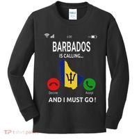 Barbados Is Calling Barbados Flag Vacation Barbados Kids Long Sleeve Shirt thumb 0