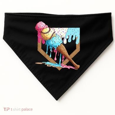 Baseball Ice Cream Dripping Drip USA-Made Doggie Bandana