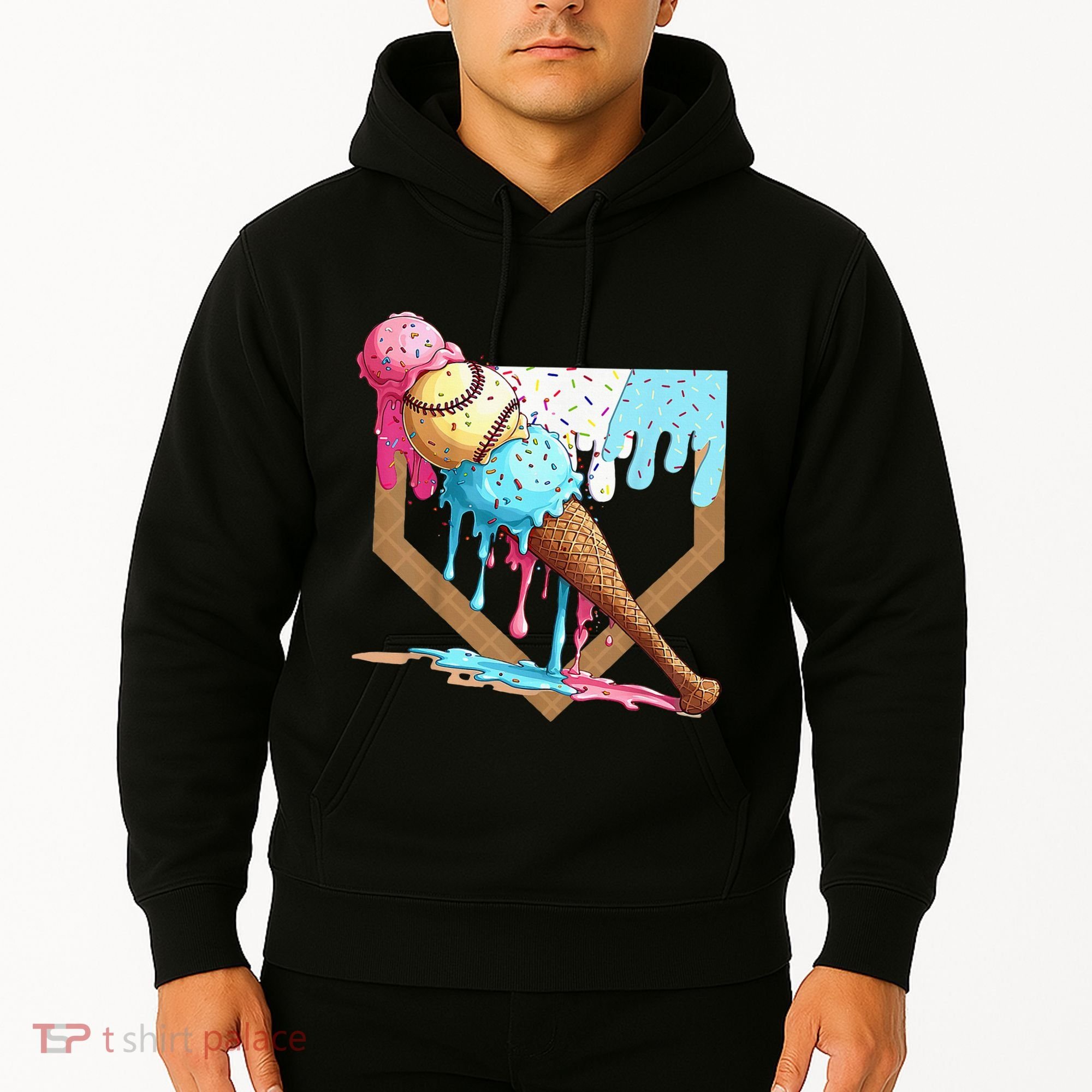 Baseball Ice Cream Dripping Drip Hoodie