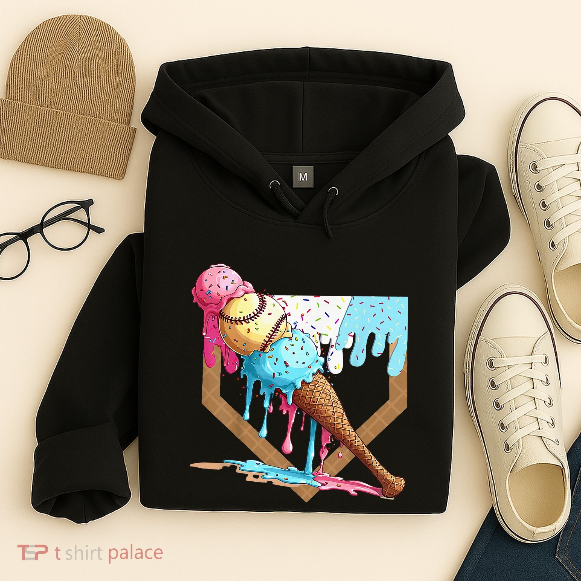 Baseball Ice Cream Dripping Drip Hoodie