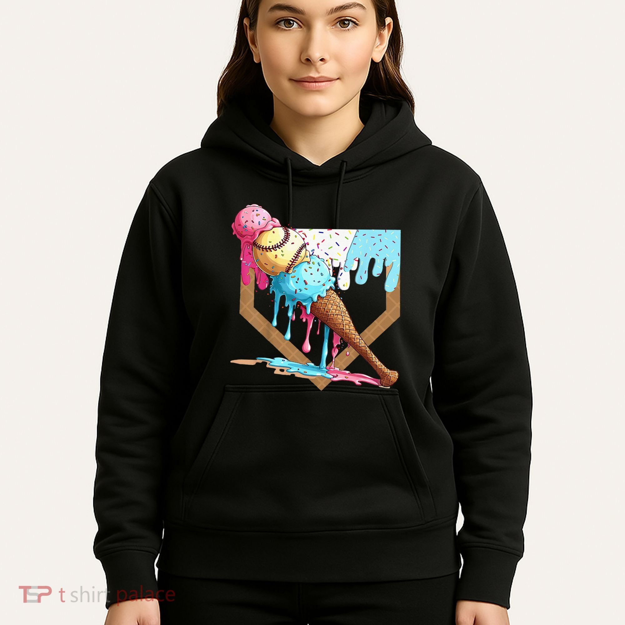 Baseball Ice Cream Dripping Drip Hoodie