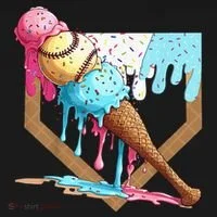 Baseball Ice Cream Dripping Drip Hoodie thumb 2