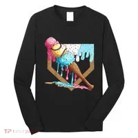 Baseball Ice Cream Dripping Drip Long Sleeve Shirt thumb 0