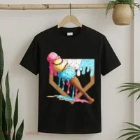 Baseball Ice Cream Dripping Drip T-Shirt thumb 2