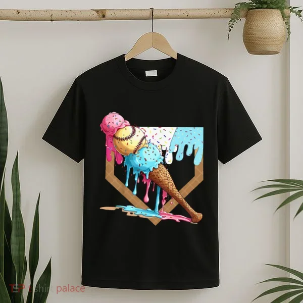 Baseball Ice Cream Dripping Drip T-Shirt