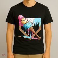 Baseball Ice Cream Dripping Drip T-Shirt thumb 3