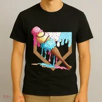 Baseball Ice Cream Dripping Drip T-Shirt thumb 3