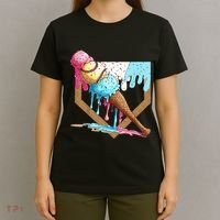 Baseball Ice Cream Dripping Drip T-Shirt thumb 4