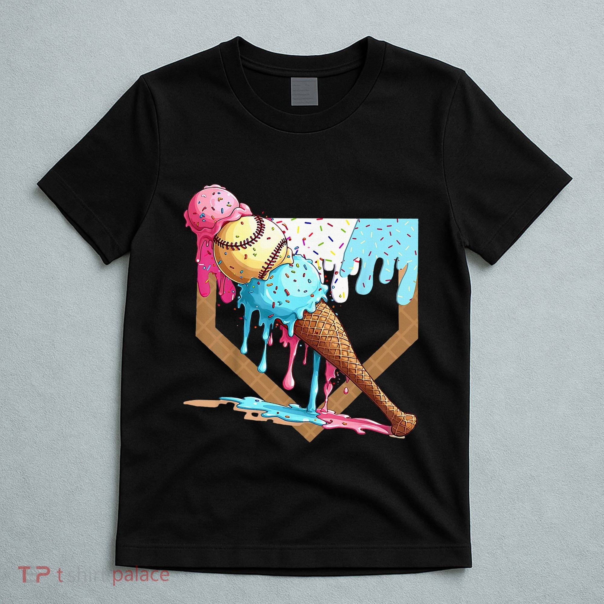 Baseball Ice Cream Dripping Drip T-Shirt