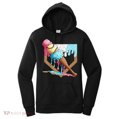 Baseball Ice Cream Dripping Drip Women's Hoodie