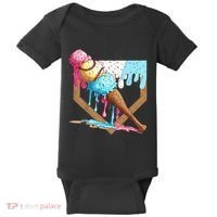 Baseball Ice Cream Dripping Drip Baby Bodysuit thumb 0