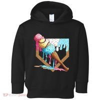 Baseball Ice Cream Dripping Drip Toddler Hoodie thumb 0