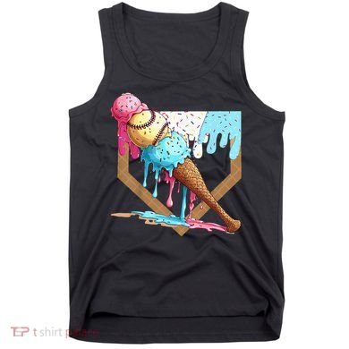 Baseball Ice Cream Dripping Drip Tank Top