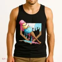 Baseball Ice Cream Dripping Drip Tank Top thumb 3
