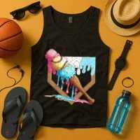 Baseball Ice Cream Dripping Drip Tank Top thumb 4
