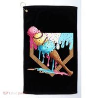 Baseball Ice Cream Dripping Drip Golf Towel thumb 0